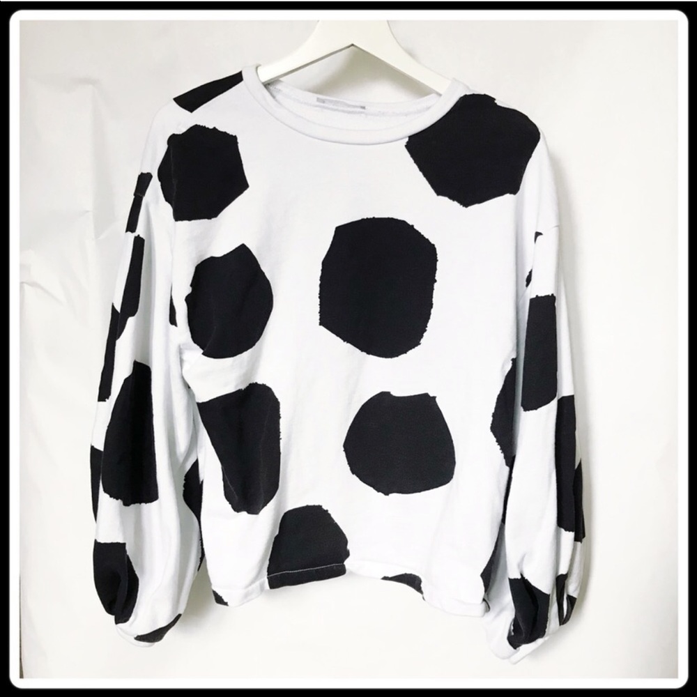 Large print crew neck sweatshirt